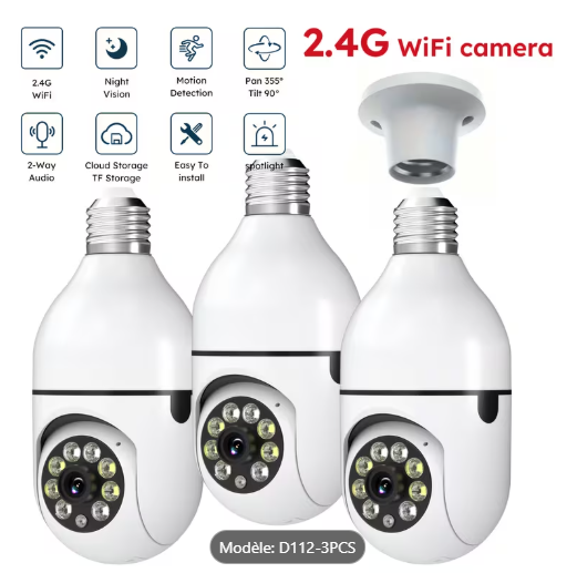 Caméra à ampoule de surveillance WiFi 1080P