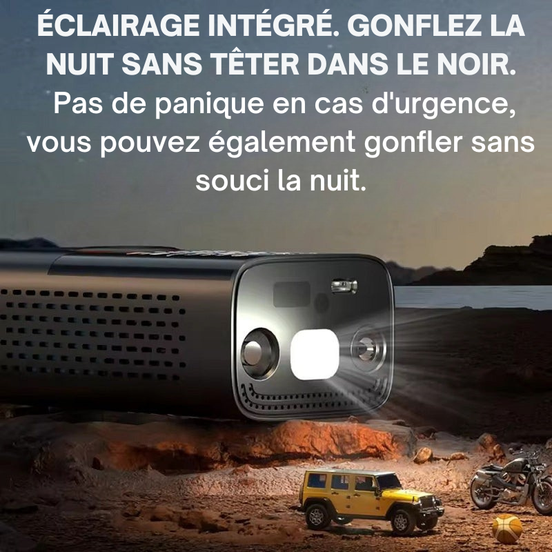Gonfleur de pneus portable sans fil.