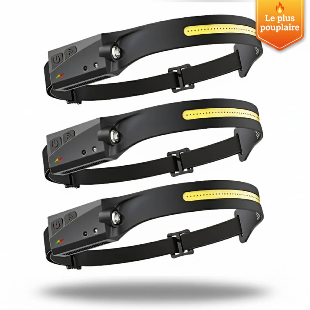 Lampe Frontale Gestuelle 230° | Rechargeable USB