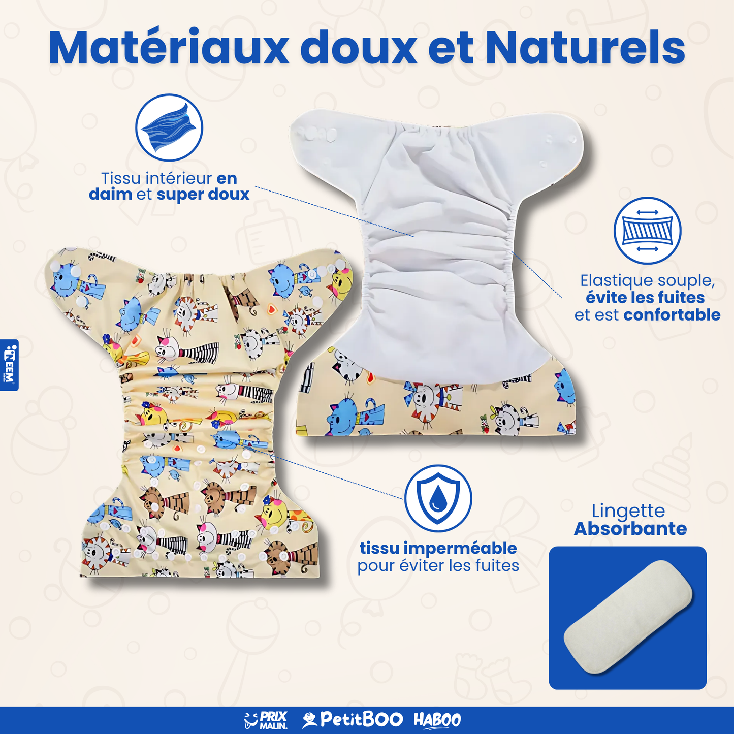 Pack de 3 couches lavables (GABON)