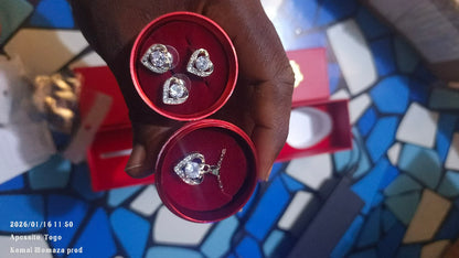 🌹Box Rose – Série Promise en Argent (Collier, Bague, Boucle d’oreille)✨