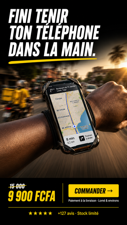 Support Téléphone 360° Anti-Chute – Moto, Vélo, Sport & Live