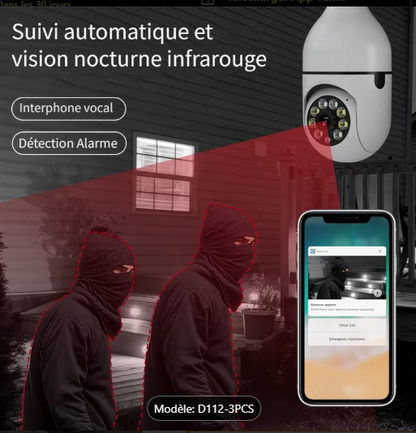 Caméra à ampoule de surveillance WiFi 1080P