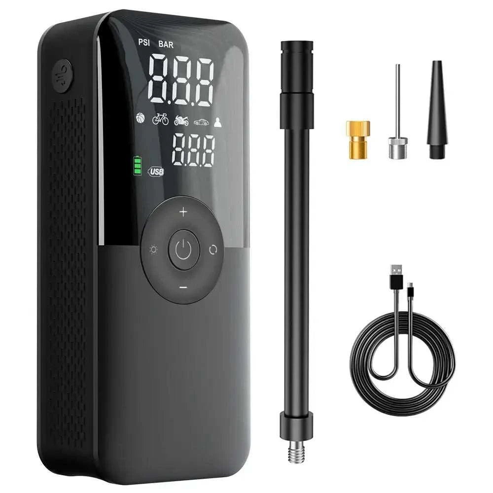 Gonfleur de pneus portable sans fil.