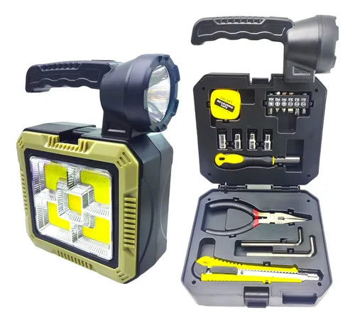 Lampe torche solaire LED rechargeable avec kit d'outils