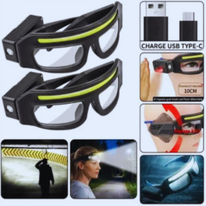 LumiGlass – Lunettes LED Frontale Étanche & Rechargeable USB-C