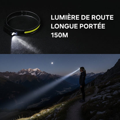 Lampe Frontale Gestuelle 230° | Rechargeable USB