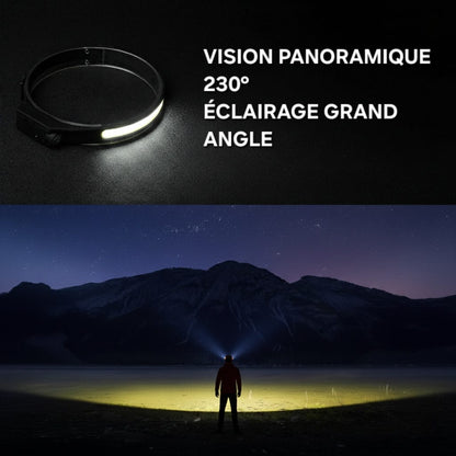 Lampe Frontale Gestuelle 230° | Rechargeable USB