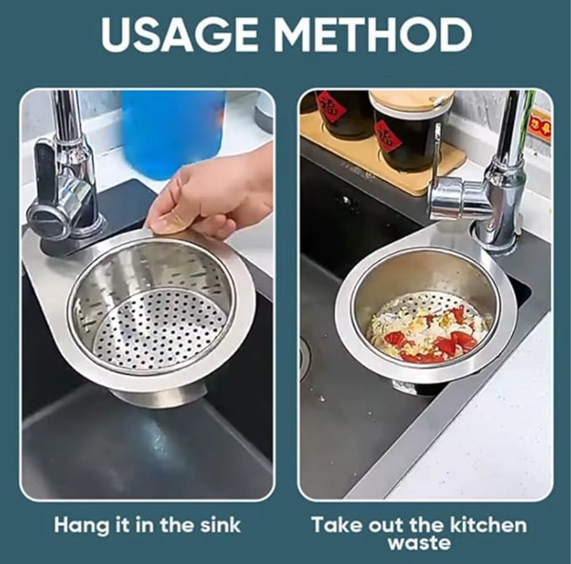 🍅 Filtre d’Évier Inox Suspendu – La Solution Maline pour une Cuisine Propre