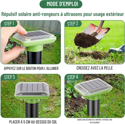 Répulsif Solaire (1 acheter 1 offert) Anti-Nuisibles – Anti-rongeurs / Anti-serpents  Protection Jardin Sans Produits Chimiques