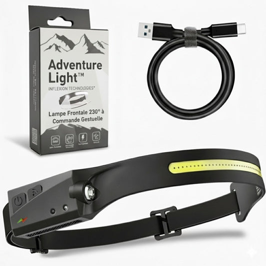 Lampe Frontale Gestuelle 230° | Rechargeable USB
