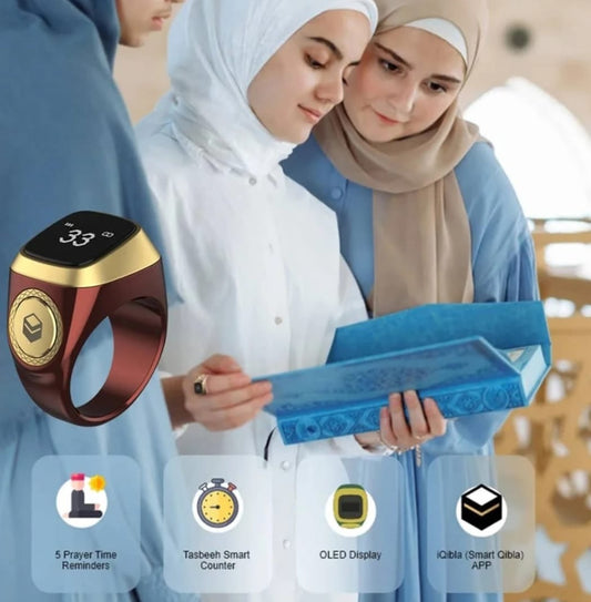 Bague intelligente Tasbeeh connectée avec rappels de prière quotidiens intégrés