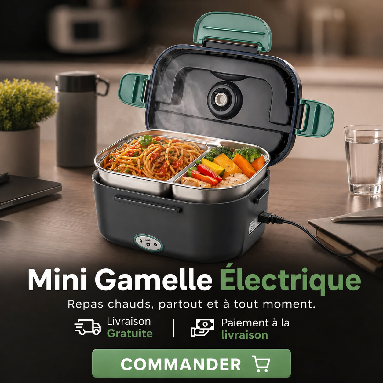 Mini Gamelle Électrique 2 Compartiments – Repas Chaud  Partout.