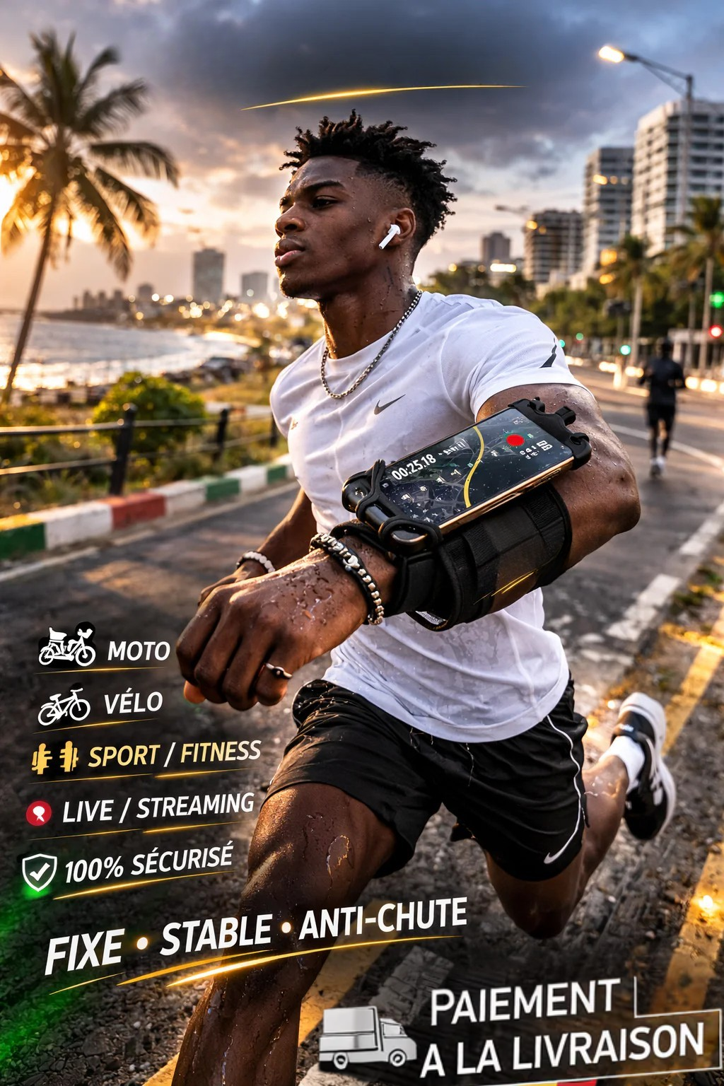 Support Téléphone 360° Anti-Chute – Moto, Vélo, Sport & Live
