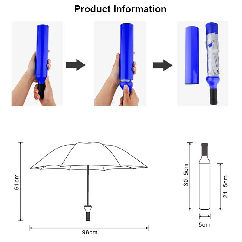 Parapluie Bouteille Pliable – Compact, Stylé & Toujours Prêt