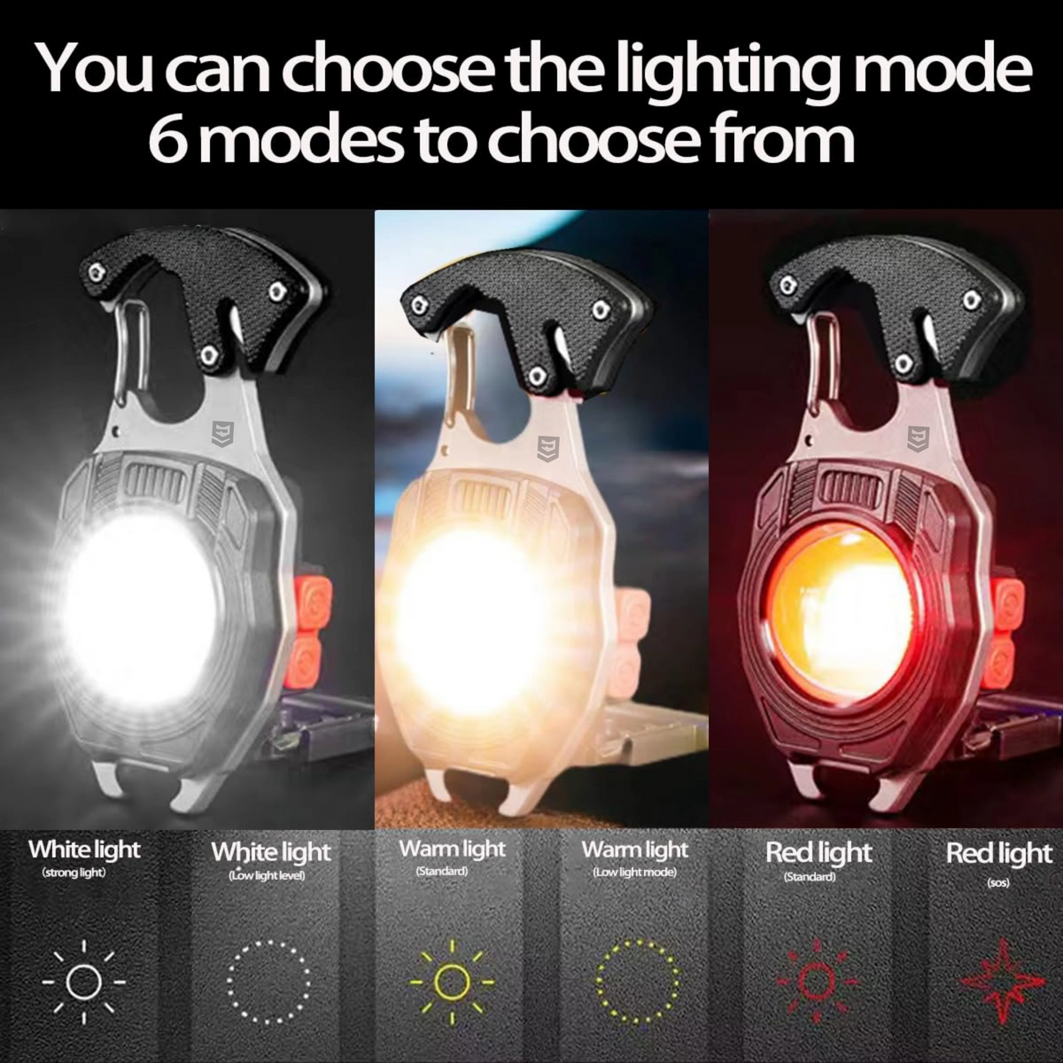 Porte-clés Multifonctions LED COB – 9 en 1, Magnétique & Rechargeable USB-C