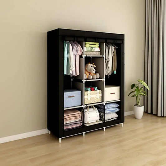 Armoire en Tissu Multifonction avec Étagères